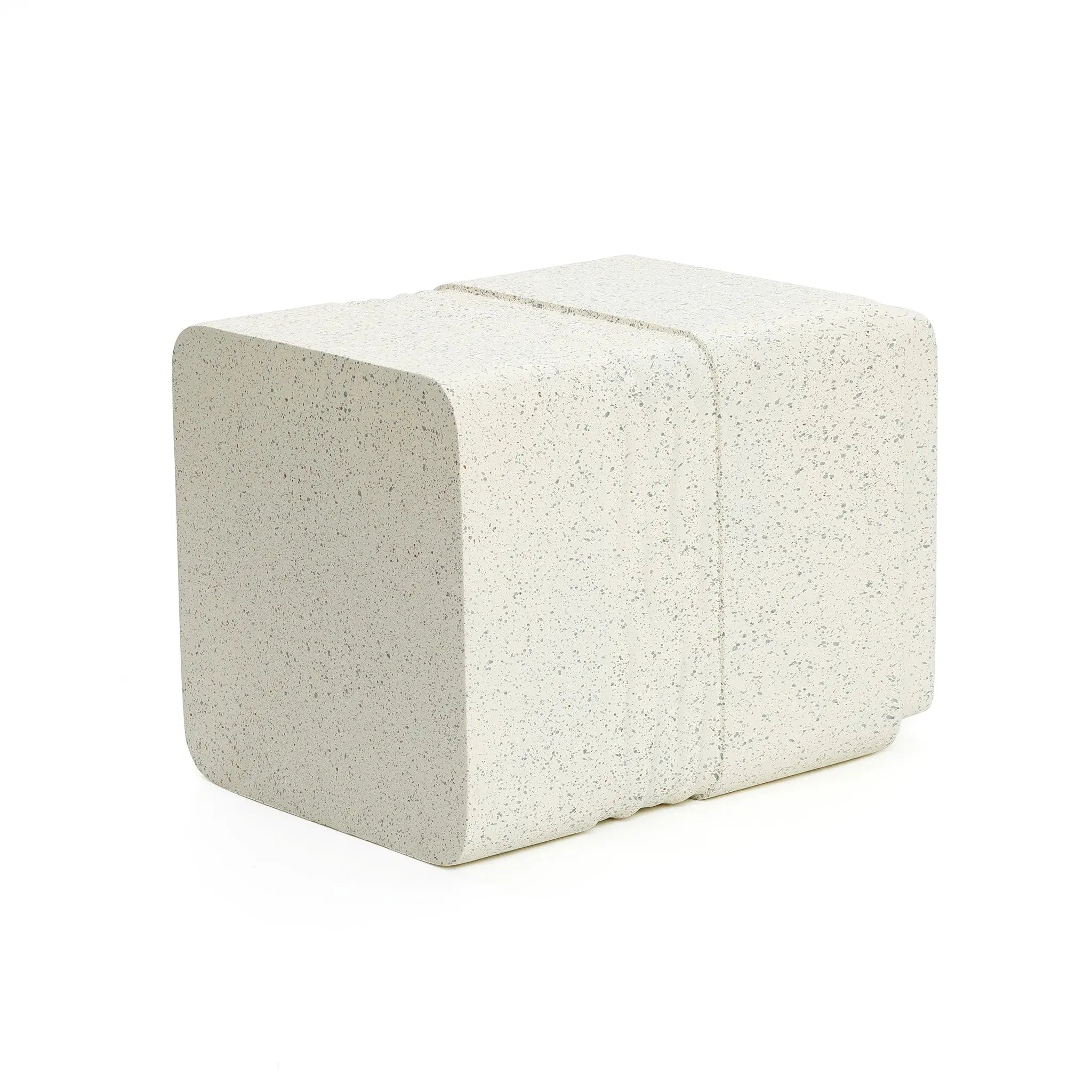 Speckled cement outdoor side table - LuxenHome