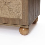 Natural Finish Engineered Wood TV Stand with Pine Legs, 55"