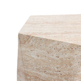 Travertine-Style Irregular Textured MgO Side Table - LuxenHome