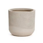 Blended tan with wood pattern round planter, 11.4" h - LuxenHome