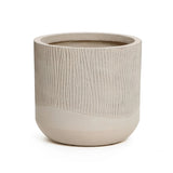 Blended tan with wood pattern round planter, 11.4" h - LuxenHome