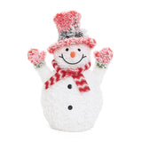 White Tinsel Frosted Snowman Holiday Snowman Decor, 2ft