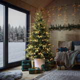 Pre-Lit Green Artificial Christmas Tree with Pot, 6.9Ft