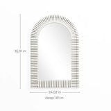 White Arch Rectangle 36-Inch Tall Wall Mirror, Accent and Vanity - LuxenHome