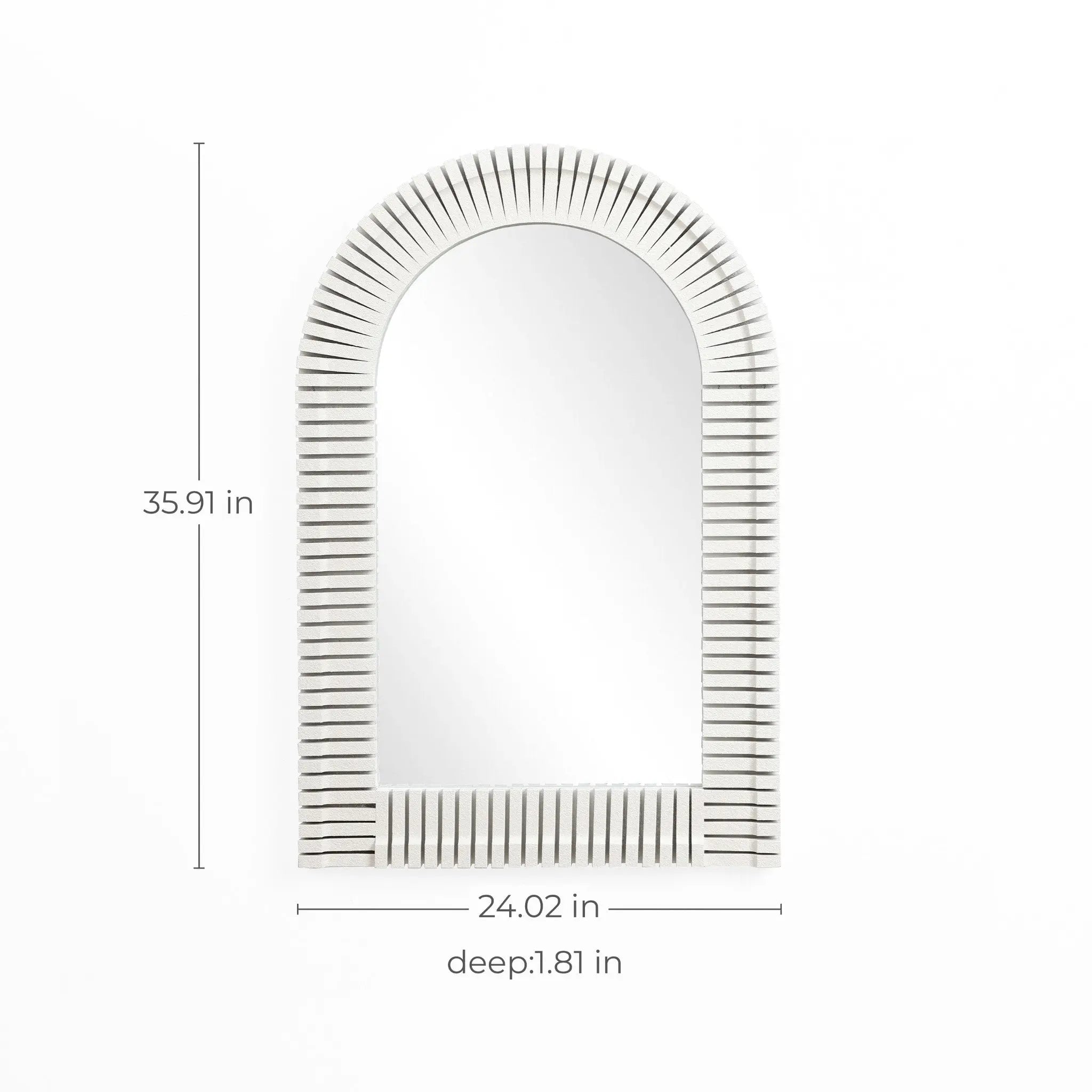 White Arch Rectangle 36-Inch Tall Wall Mirror, Accent and Vanity - LuxenHome