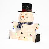 Jolly Snowman Outdoor Holiday Decoration with Lights, 2.7ft