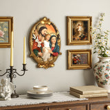 Oval Religious Holy Family Wall Plaque for Prayer Room, 12.6"