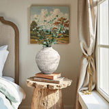 Rustic Handcrafted Textured Cement Vase,Gray 11.7''