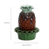 Pineapple ceramic tabletop bubbler water fountain - LuxenHome