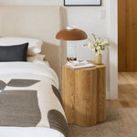 Wood grain round end/side table - LuxenHome
