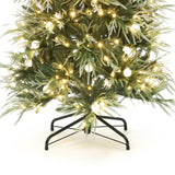 Pre-Lit Green and Gray Christmas Tree Branches,6.5Ft