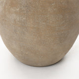Rustic Antiqued Brown Round Terracotta Vase with Handles,13''