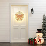 Light wreath and red bowtie, with timer light - LuxenHome