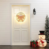 Light wreath and red bowtie, with timer light - LuxenHome