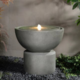 Modern gray resin bubbler water fountain - LuxenHome