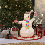 White Tinsel Frosted Holiday Outdoor Snowman Decor, 3ft