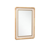 Natural Wood Rounded Rectangle Wall Mirror Home Decor, 35"H