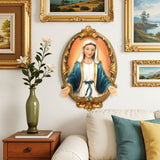 Oval Virgin Mary Wall Plaque Religious Decor for Home, 16"