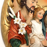 Oval Religious Holy Family Wall Plaque for Prayer Room, 12.6"