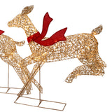 Champagne Gold Christmas Deer Family Decoration, Set of 3