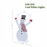 Pre-Lit Snowman Holiday Decoration with Snowflake Arch, 5ft
