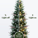 Pre-Lit Frosted Pencil Artificial Christmas Tree, 7.5ft