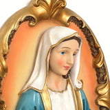 Oval Virgin Mary Wall Plaque Religious Decor for Home, 16"