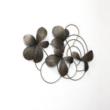 Dark Gray Abstract Floral Metal Wall Art Decor, 42"W