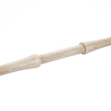 A rustic blanket ladder crafted from birch wood features a wooden rod with tapered ends, set against a plain white background, making it an ideal home decor accessory.