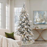 7.5-ft-pre-lit-flocked-slender-christmas-tree-perfect-for-presents