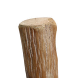 A close-up of a rustic charm-packed piece of rough, textured wood with a flat top and visible grain patterns, perfect for crafting a solid wood blanket ladder.