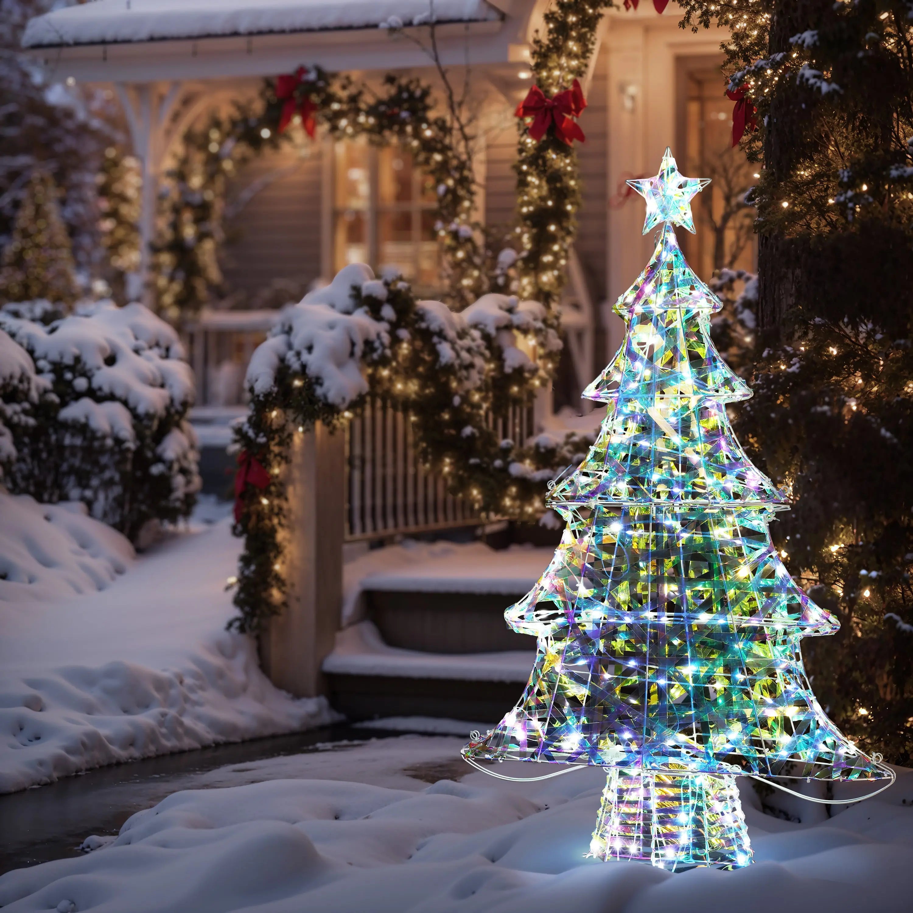 Multi-color lighted christmas tree - LuxenHome