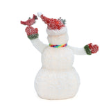 White Tinsel Frosted Holiday Outdoor Snowman Decor, 3ft