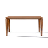 Walnut veneer wood rectangle dining table with rubberwood legs - LuxenHome