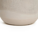 Blended tan with wood pattern round planter, 11.4" h - LuxenHome