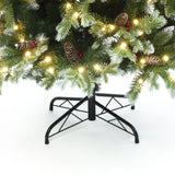 Pre-Lit  Green Full Christmas Tree with pinecones,6ft