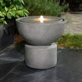Modern gray resin bubbler water fountain - LuxenHome