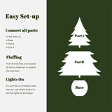 Pre-Lit Green Artificial Pine Christmas Tree ,4ft