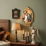 Oval Religious Holy Family Wall Plaque for Prayer Room, 12.6"