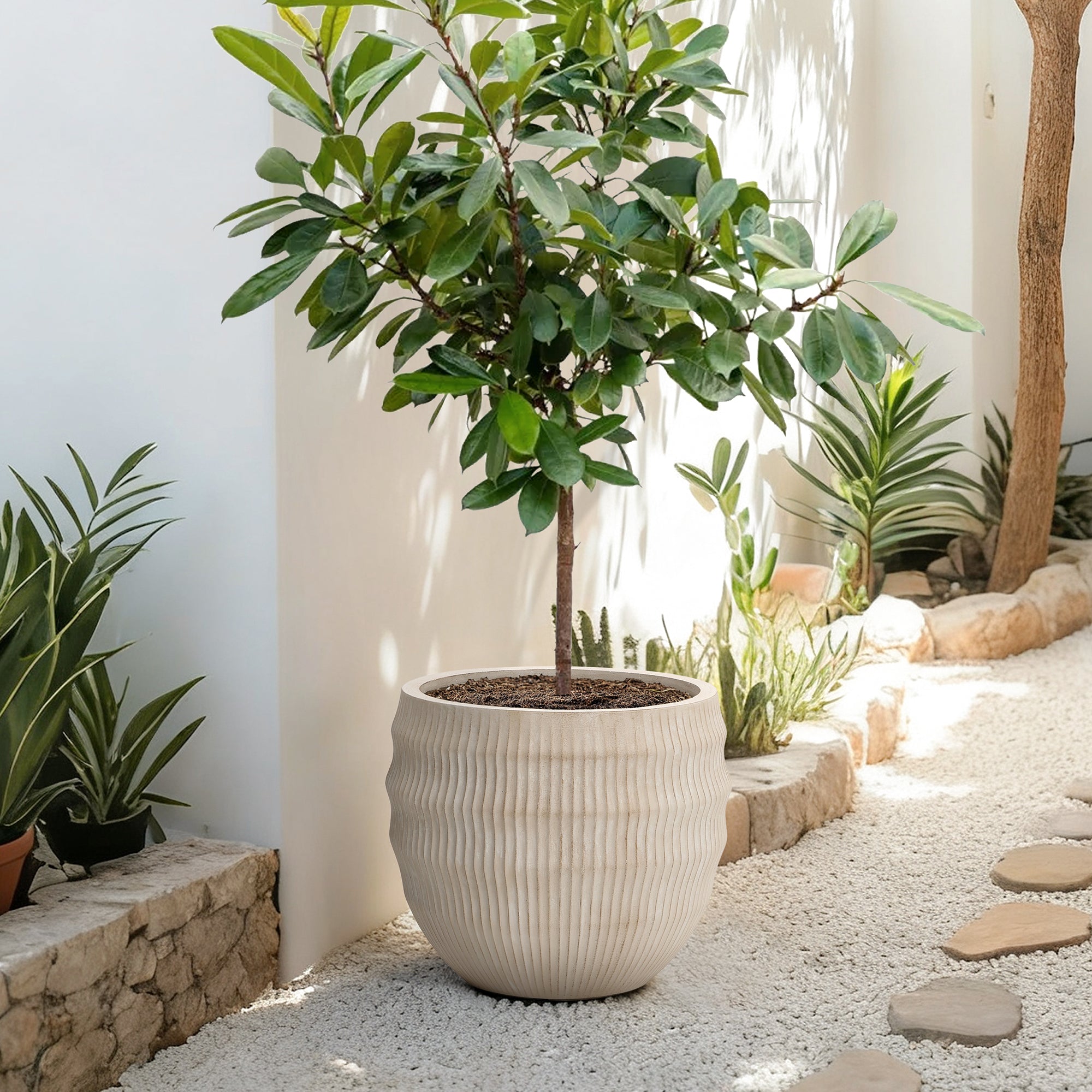large indoor plant pots with drainage holes Beige Large Pot for Plants with Drainage Hole, 17.7'' Dia