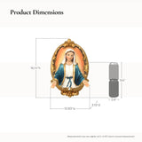 Oval Virgin Mary Wall Plaque Religious Decor for Home, 16"