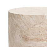 Travertine-Style Round Textured MgO Side Table - LuxenHome
