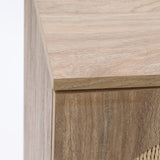 Natural Finish Engineered Wood storage Cabinet withRound Ball Legs, 16"