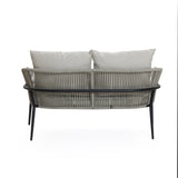 Ventura outdoor aluminum with PE rope loveseat & coffee table set - LuxenHome