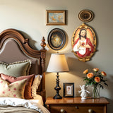 Oval Christian Sacred Jesus Wall Plaque for Prayer Room, 15.9"