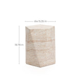 Travertine-Style Irregular Textured MgO Side Table - LuxenHome