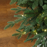 4.5Ft Pre-Lit Green Slender Fir Potted Artificial Christmas Tree - LuxenHome
