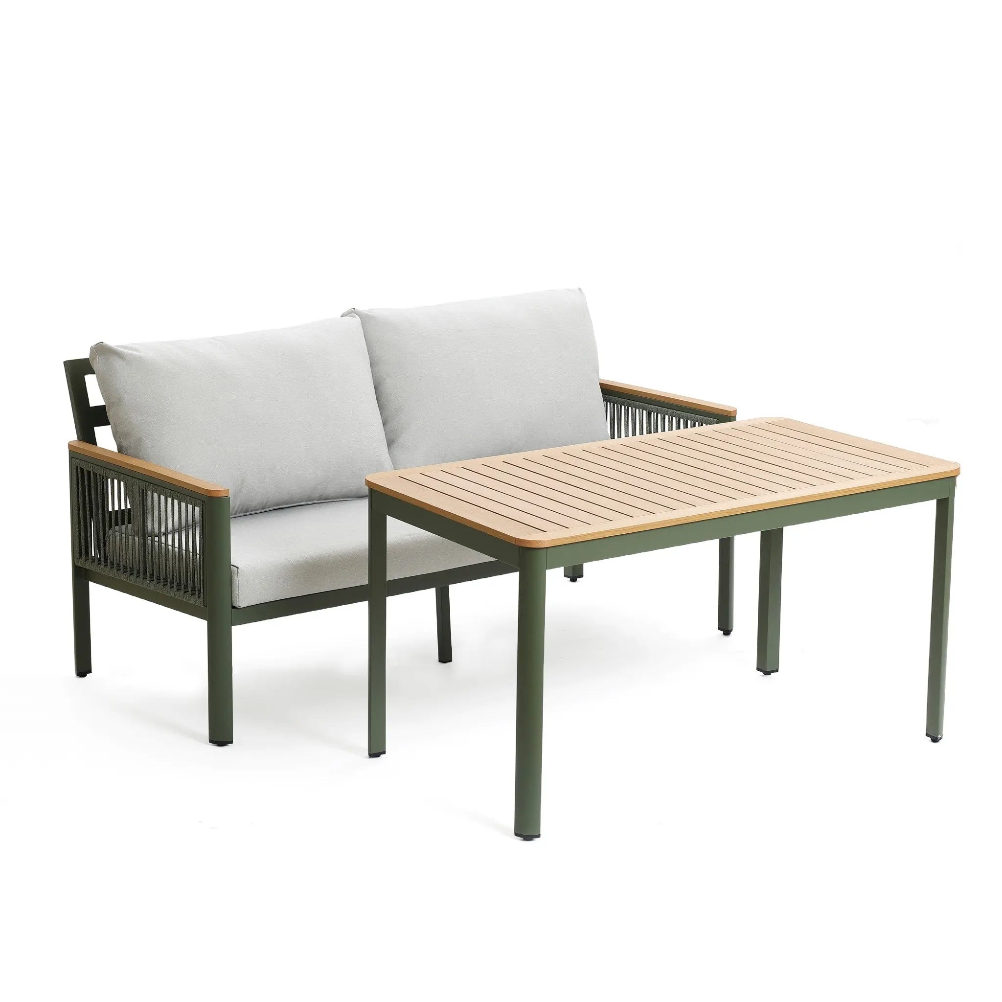 Carlsbad outdoor loveseat & coffee table set - LuxenHome