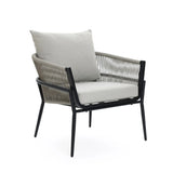 Ventura outdoor aluminum with PE rope armchair - LuxenHome