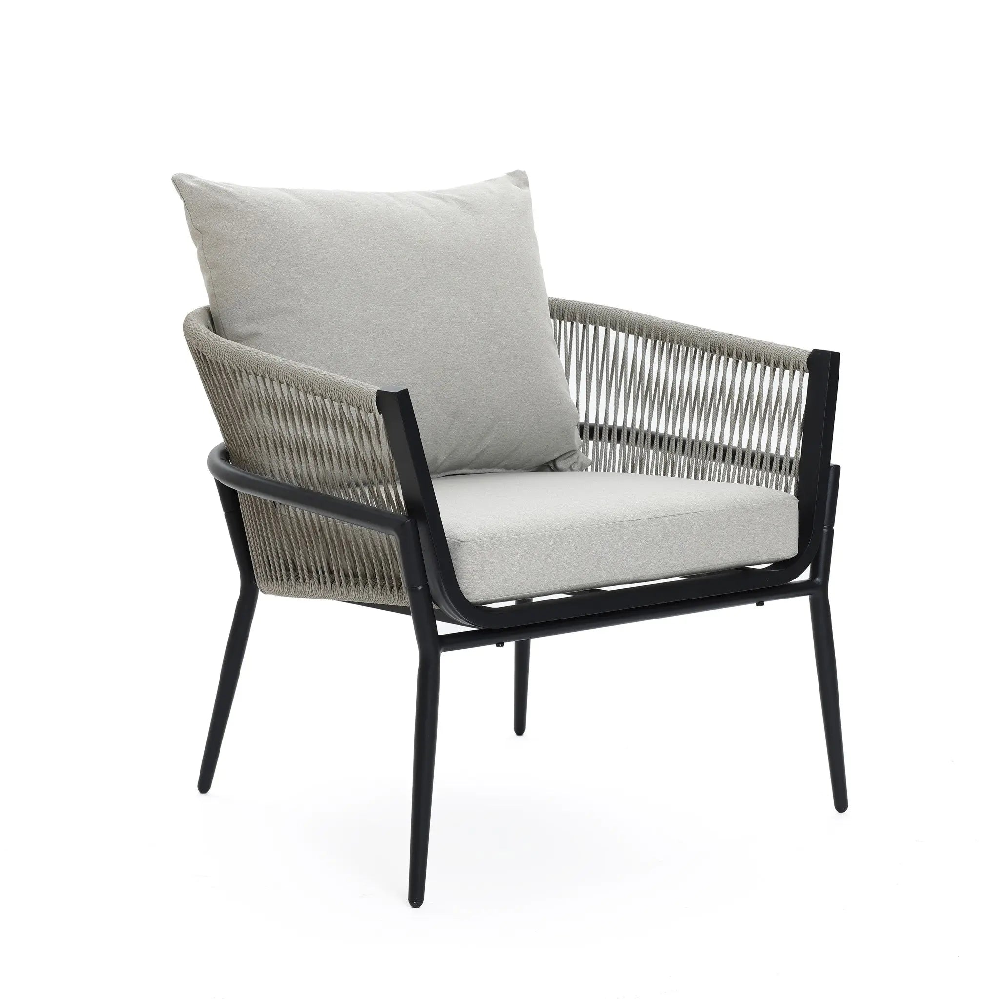 Ventura outdoor aluminum with PE rope armchair - LuxenHome